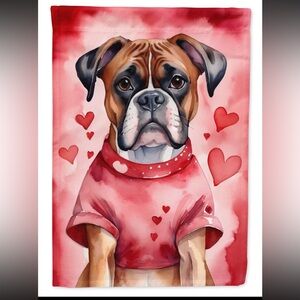 Boxer My Valentine Garden Flag